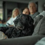 Senior dog laying on the couch - Knose